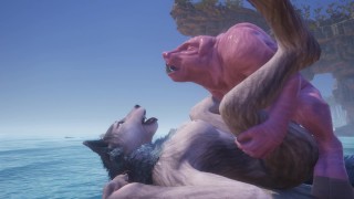 Female Wolf Rasha Wild Life Furry Pig Beast Borco Gets Pissed On Cums Hard Inside