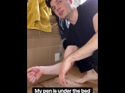Preview 2 of Bro's big ass gets him stuck under the bed