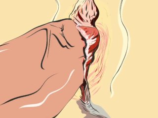 Cartoon threesome interracial orgasmic convulsions double penetration