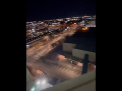 Lil piss princess snuck out the window and pissed off the 15th floor window ledge 