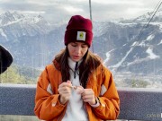 Preview 1 of POV. Naughty stranger seduced me with public blowjob in mountain cableway and begged to cum in mouth