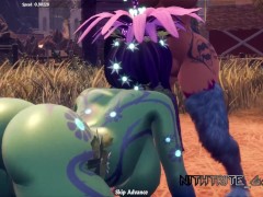 Gameplay - breeders of the nephelym - Risu Milking, Blowjob, POV