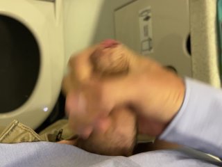 Business Man Touches Himself and Jerks Off in the Bathroom on a Plane toAmsterdam (almostCaught)