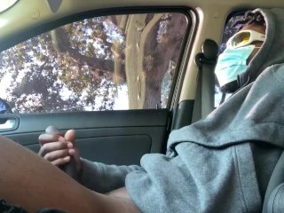 big dick, public masturbation, car masturbation, big black dick