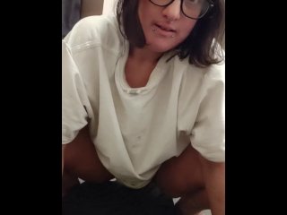 vertical video, riding dildo, amateur, masturbation