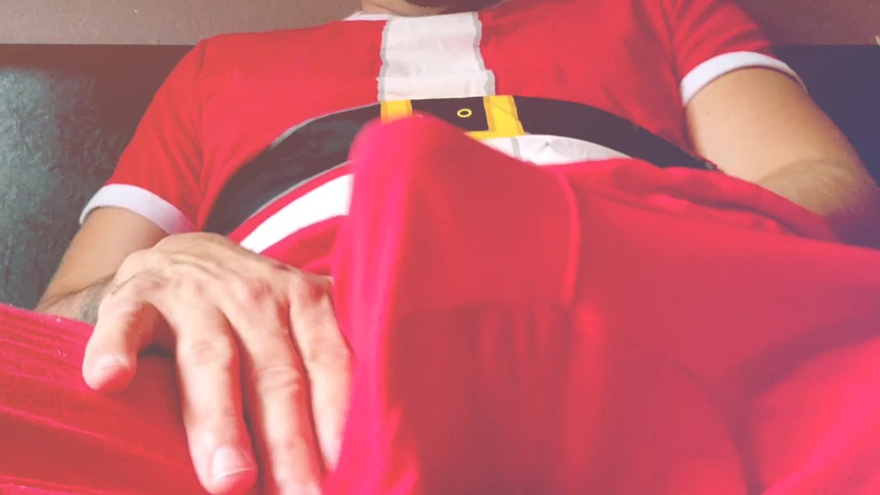 Jerk off Loud Santa Cock in Pants