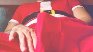Jerk off Loud Santa Cock in Pants
