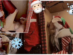SANTA puts his north pole into a gloryhole Christmas gift and fucks his ELF