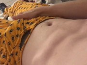 Preview 2 of Cumming a huge load on my stomach