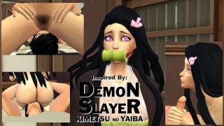 Demon Slayer Fantasy #1 Maagd Nezuko Eerste Keer Geile Tanjiro Luide Orgasmes SIMS 4 Rollenspel