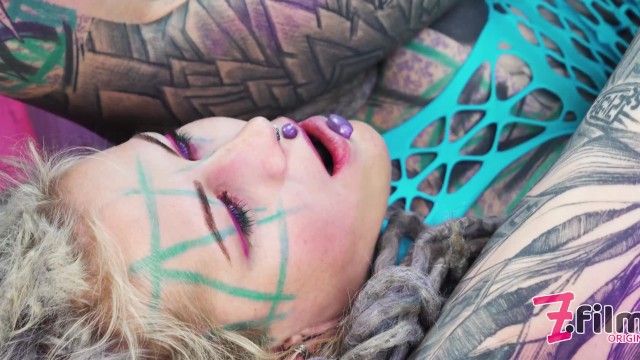 Tattoo teens female domination, ANAL fuck, strap on, gaping ass, prolapse, crazy big toys