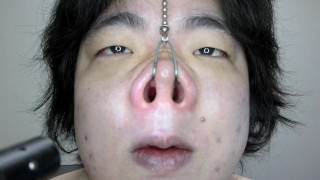 Nose Hook Masturbation