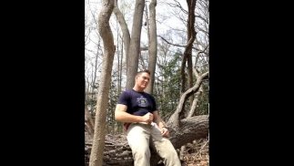 Exhibitionist masturbating in the woods, jerking-off outside