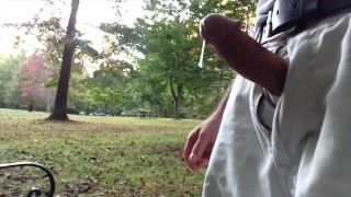 Public Jerking-Off At The Park Verbal Cum Dripping Off My Hard Cock After Orgasm
