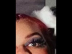 Pretty kitty sucking fingers and teasing