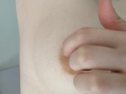 Preview 4 of (HD) Awesome quality: Teasing my n1ppl3 and making it hard. Natural boobs!