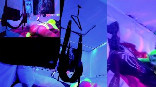 @SexyNeonKitty Blowjob Clip from Pegging Night Chaturbate Live Show
