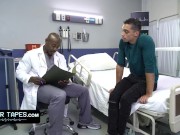 Preview 3 of DoctorTapes - Athletic Black Doctor Seduce His Patient And Gets His Cum Deep Inside His Asshole