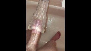Tight Fleshlight And Cums Twice With Thick Cock Stuffs
