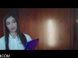 SLAYED Stunning blonde Kayden disciplines Emily in the most enjoyable way