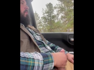 Jerking off at work in the woods