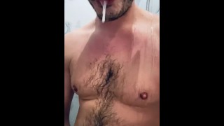 Unshaven in the shower