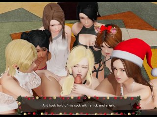 christmas orgy, gangbang, orgy, visual novel
