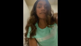 Sexy black girl gets quickie in bathroom 
