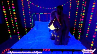 Got Fucked and a Facial Under the Black Lights.