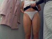 Preview 3 of Fan wanted to buy my panties, I let him take them off directly from me in shop dressing room