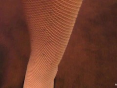 Goddess Legs In White Fishnet Pantyhose Trailer