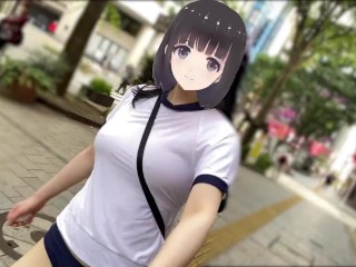 【Ｉカップ変態巨乳女子大生とうふ】ノーブラランニング・新宿歌舞伎町を体操着ブルマでセンター街を疾走したら最後はセキュリティーが現れて・・・💦