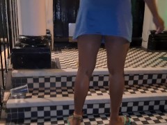 UPSKIRT No PANTIES on Public STREET - Hot Girl Caught Outside Her House Smoking - CANDID CLOSE UP