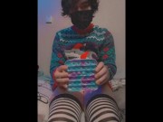 Preview 1 of Femboy plays and cums on pop-it he got for Christmas