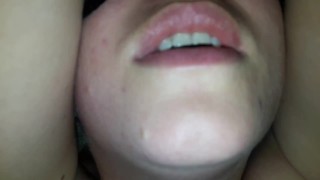 Real POV Very Hot Cum In Stepsister's Chubby Lips