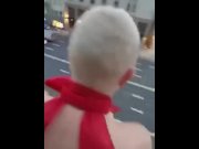 Preview 6 of Short-haired bitch, moaning loudly in the balcony while being fucked hard outside