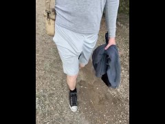 Getting Hard in Soft Shorts | Walking Freeballing HD 60fps - Screenshot 5 of 16 - Swinging Dick