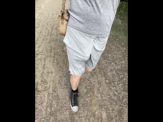 Getting Hard in Soft Shorts Walking FreeballingHD 60fps