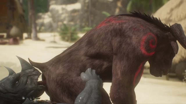 Minotaur Cums A LOT From Being Fucked by Rhino (Gulhragg)  Wild Life Furry