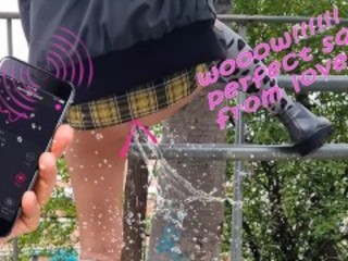 Screen Capture of Video Titled: Public Remote Vibrator In Park - I control the pussy with lush