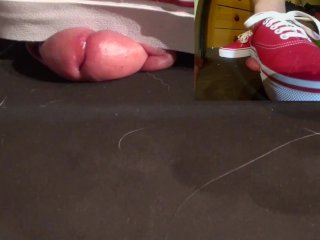 bbw feet, sneakers, point of view, full weight