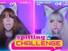 me VS my stepsister 💦SPITTING CHALLENGE💦 *ASMR Amy B* YouTuber  Twitch Streamer  