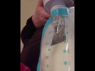 lactating tits, breast milk, solo female, vertical video
