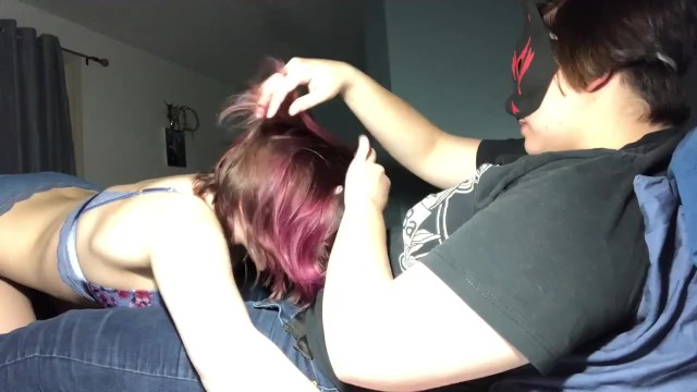 Horny Little Sub Wanted To Suck Her Mistresses Purple Cock