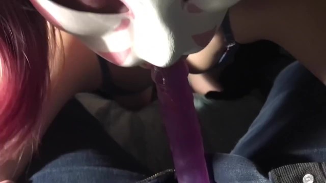 Horny Little Sub Wanted To Suck Her Mistresses Purple Cock