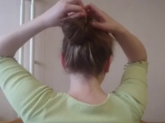 Hair combing,hair fetish