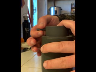 I jerk the dispenser to the soap dispenser, making it come