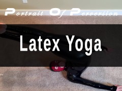 Video Latex Yoga - Sexy small rubber doll stretches and flexes her latex catsuit in different yoga poses