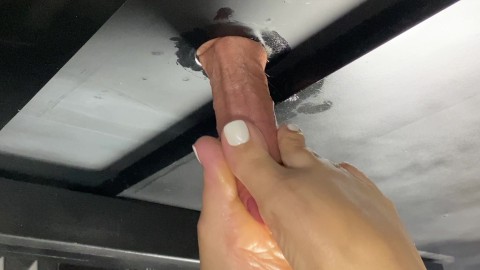 "Milked in my heel" footjob then put my toes in his cum