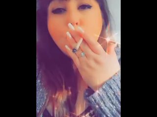 vertical video, milf, smoking, smoke